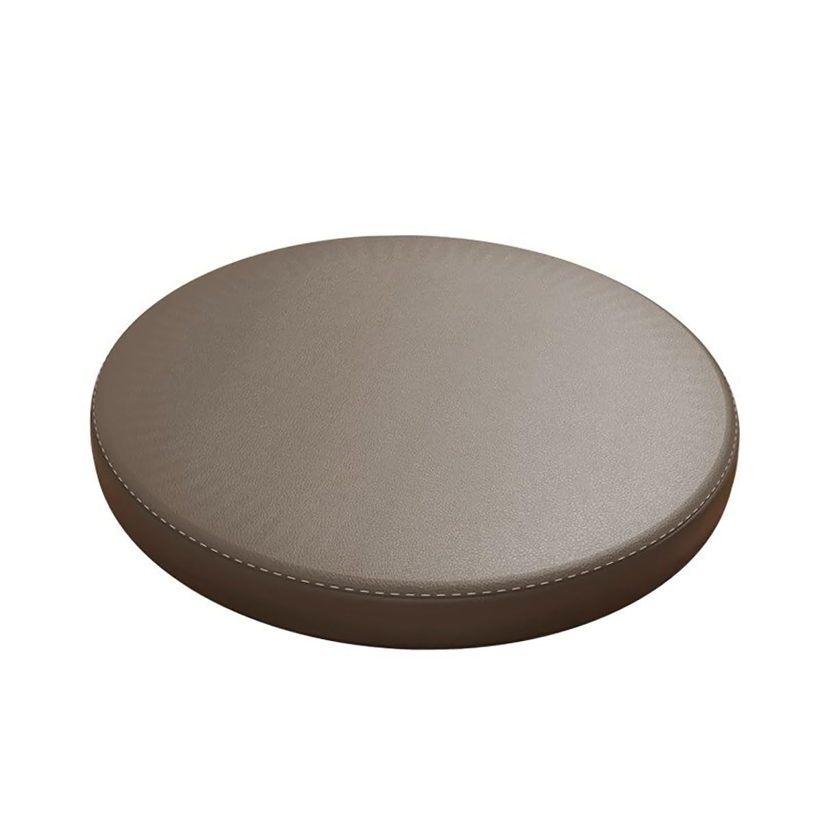 LUXUCURE Round Memory Cotton Chair Cushions Stool Cushion for Kitchen Dining Chair, Bar Stool, With zipper Leather Cover, Anti-Slip Waterproof Anti-fouling, Bright orange, 35cm