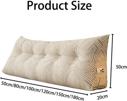 Triangular Headboard Pillow Backrest Cushion,Large Wedge Back Lumber Support Backrest Positioning Cushion with Pocket, Daybed Sofa Tatami Bolster Washable Daybed Triangle Bolster Cushion (Color : Blu