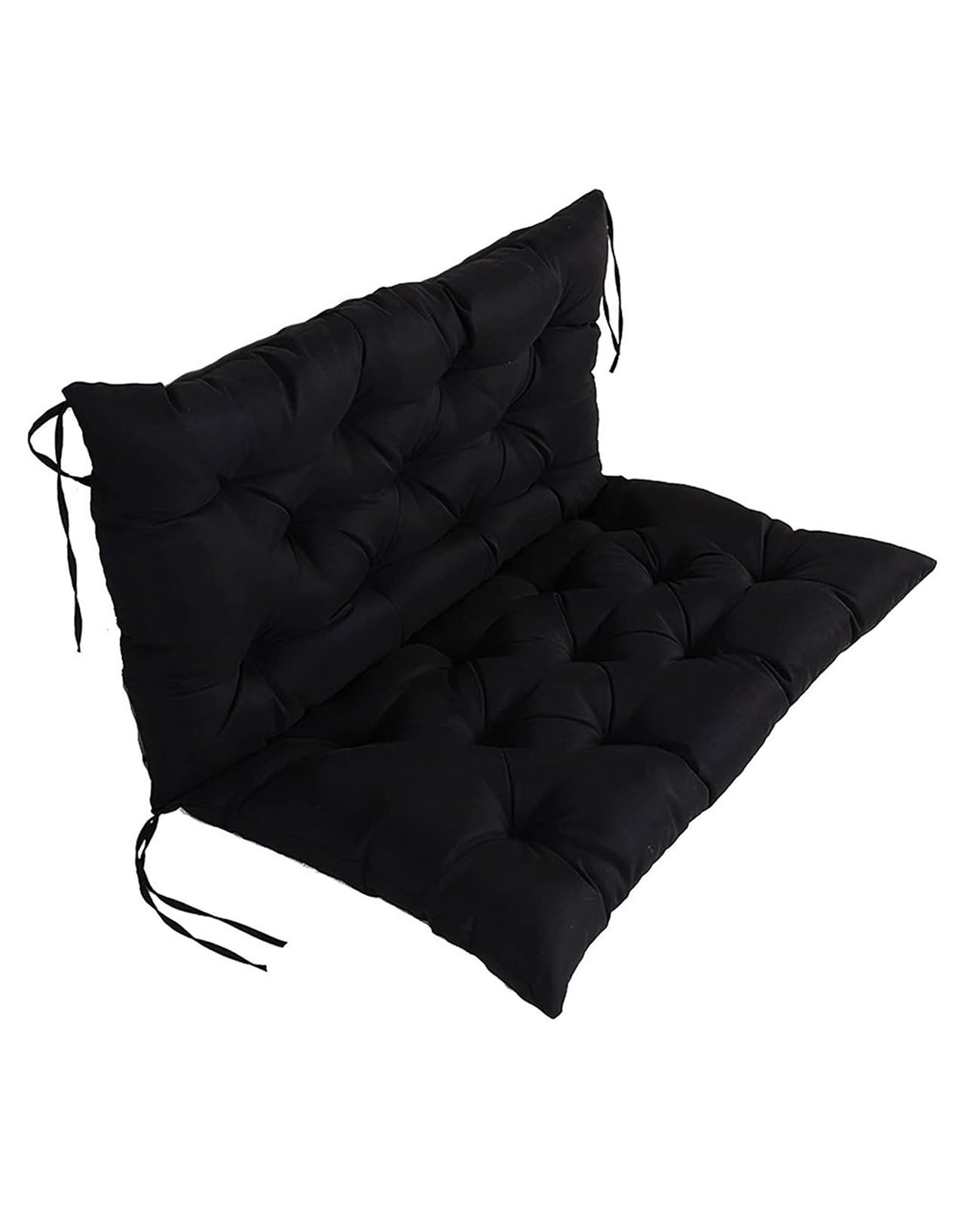 LUXUCURE Outdoor Swing Cushions with Backrest,Replacement Cushions for Patio Porch Garden Swing Chair,Waterproof Cushions For Outdoor Furniture Bench,2 or 3 Person Seat Cushions,39.4x39.4in