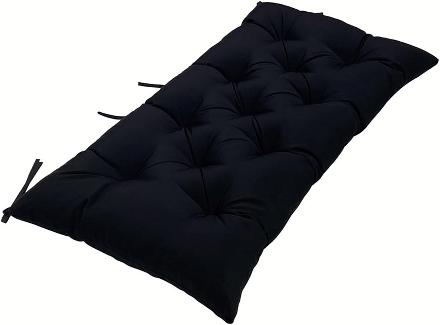 LUXUCURE Waterproof Garden Bench Cushion, 8cm Thick Outdoor Seat Pad for 2/3-Seater Benches, Indoor/Outdoor Furniture Replacement Cushion,Black,100x50cm
