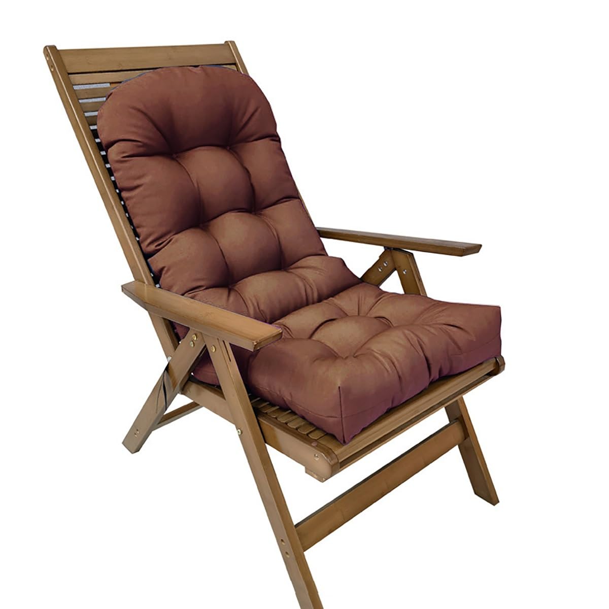 LUXUCURE Garden Chair Cushion - Waterproof, Fade-resistant, High Back Seat Pad for Indoor/Outdoor Patio Rocking Chair, Rattan Chair, Dark green