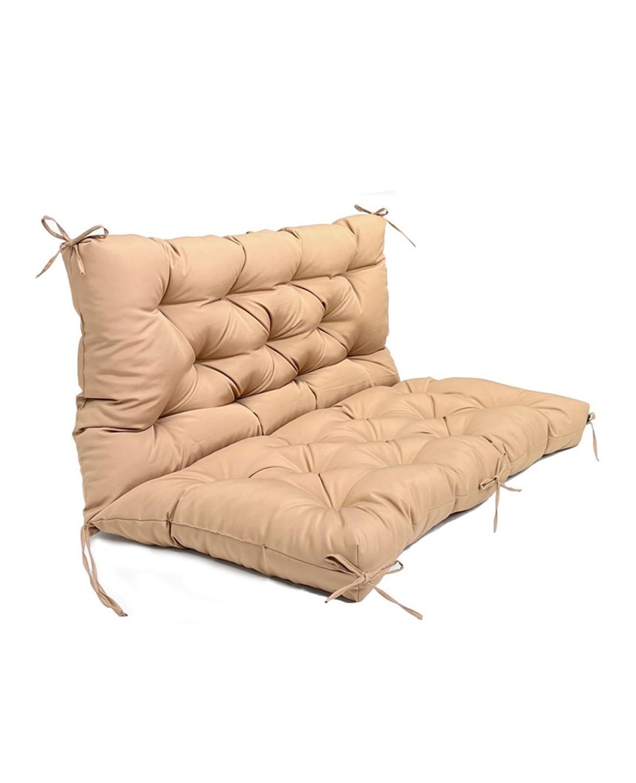 LUXUCURE Outdoor Swing Cushions with Backrest,Replacement Cushions for Patio Porch Garden Swing Chair,Waterproof Cushions For Outdoor Furniture Bench,2 or 3 Person Seat Cushions,39.4x39.4in