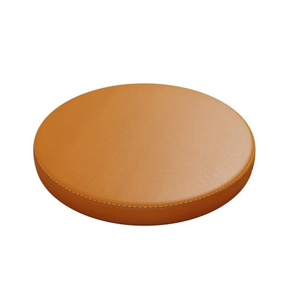 LUXUCURE Round Memory Cotton Chair Cushions Stool Cushion for Kitchen Dining Chair, Bar Stool, With zipper Leather Cover, Anti-Slip Waterproof Anti-fouling, Bright orange, 35cm