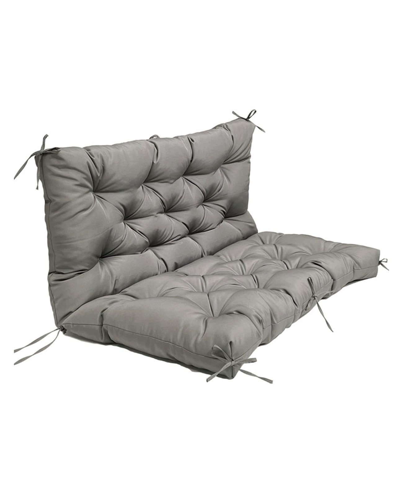 LUXUCURE Outdoor Swing Cushions with Backrest,Replacement Cushions for Patio Porch Garden Swing Chair,Waterproof Cushions For Outdoor Furniture Bench,2 or 3 Person Seat Cushions,39.4x39.4in