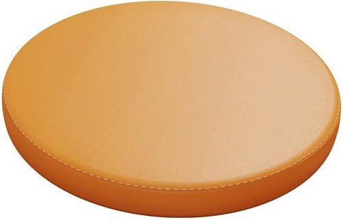 LUXUCURE Round Memory Cotton Chair Cushions Stool Cushion for Kitchen Dining Chair, Bar Stool, With zipper Leather Cover, Anti-Slip Waterproof Anti-fouling, Bright orange, 35cm