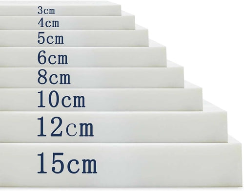 LUXUCURE Cut-to-Size Foam, Custom High & Medium Density Upholstery Foam Replacement Cushion for Bench, Chairs and Couch, Window Seat Cushion Repair & DIY Projects, Thickness 3CM