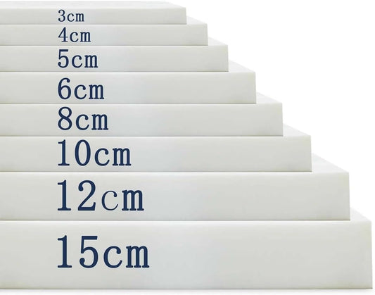 LUXUCURE Cut-to-Size Foam, Custom High & Medium Density Upholstery Foam Replacement Cushion for Bench, Chairs and Couch, Window Seat Cushion Repair & DIY Projects, Thickness 3CM
