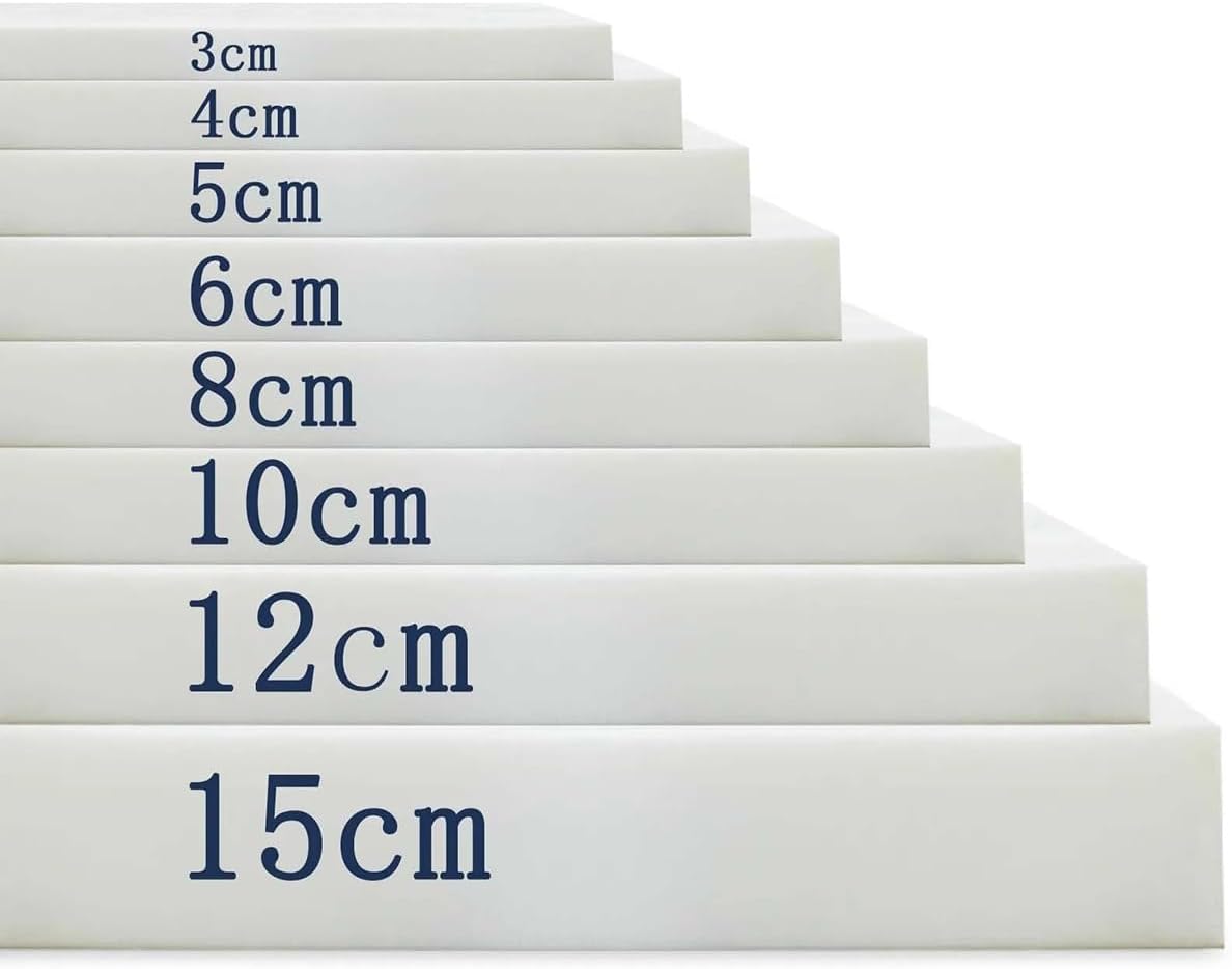 LUXUCURE Cut-to-Size Foam, Custom High & Medium Density Upholstery Foam Replacement Cushion for Bench, Chairs and Couch, Window Seat Cushion Repair & DIY Projects, Thickness 3CM