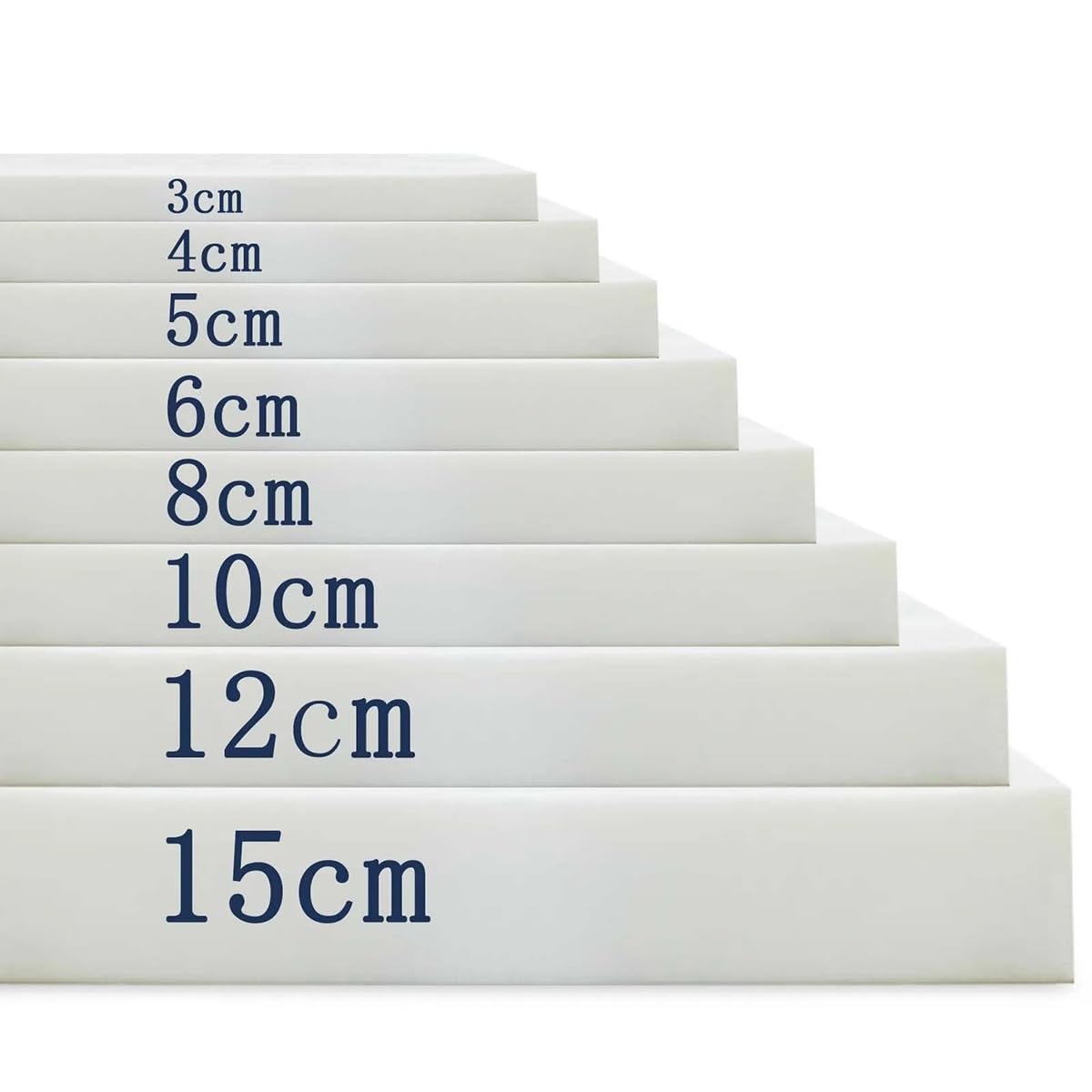 LUXUCURE Cut-to-Size Foam, Custom High & Medium Density Upholstery Foam Replacement Cushion for Bench, Chairs and Couch, Window Seat Cushion Repair & DIY Projects, Thickness 3CM