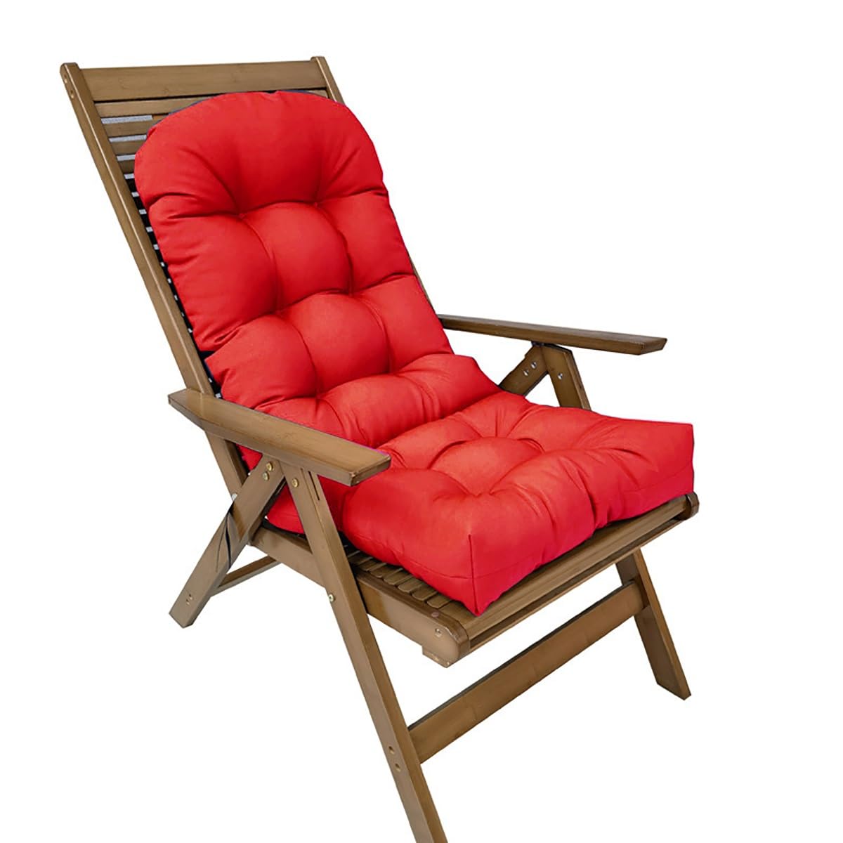 LUXUCURE Garden Chair Cushion - Waterproof, Fade-resistant, High Back Seat Pad for Indoor/Outdoor Patio Rocking Chair, Rattan Chair, Dark green