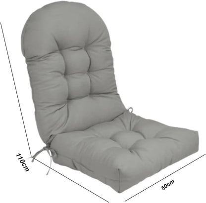 LUXUCURE Garden Chair Cushion - Waterproof, Fade-resistant, High Back Seat Pad for Indoor/Outdoor Patio Rocking Chair, Rattan Chair, Dark green