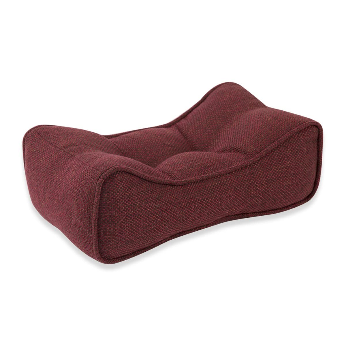 Lumbar Support Cushion Pillow,Office Chair Back Pillow High Elastic Backrest Waist Cushion,for Lower Back Pain Relief-Ergonomic Lumbar Support Cushion,Washable,Linen pillow case ( Color : Black )