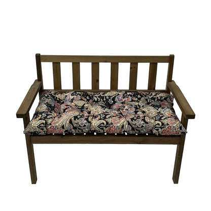 LUXUCURE Waterproof Garden Bench Cushion, 8cm Thick Outdoor Seat Pad for 2/3-Seater Benches, Indoor/Outdoor Furniture Replacement Cushion,Black,100x50cm