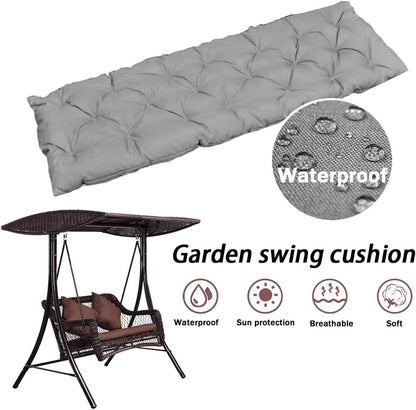LUXUCURE Waterproof Garden Bench Cushion, 8cm Thick Outdoor Seat Pad for 2/3-Seater Benches, Indoor/Outdoor Furniture Replacement Cushion,Black,100x50cm