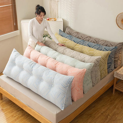 Triangular Headboard Pillow Backrest Cushion,Large Wedge Back Lumber Support Backrest Positioning Cushion with Pocket, Daybed Sofa Tatami Bolster Washable Daybed Triangle Bolster Cushion (Color : Blu