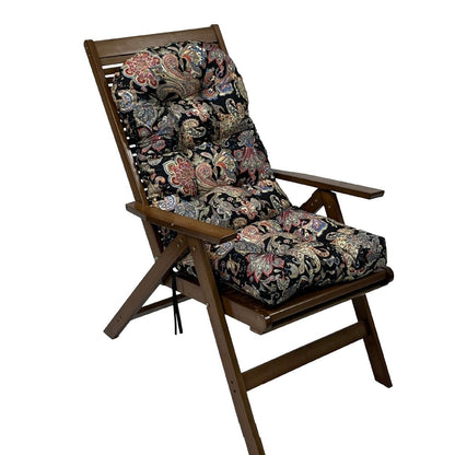 LUXUCURE Garden Chair Cushion - Waterproof, Fade-resistant, High Back Seat Pad for Indoor/Outdoor Patio Rocking Chair, Rattan Chair, Dark green