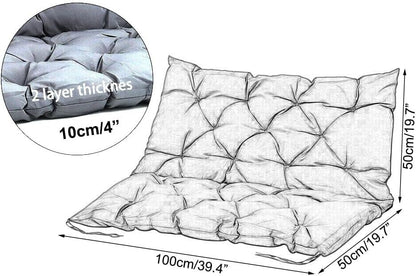 LUXUCURE Outdoor Swing Cushions with Backrest,Replacement Cushions for Patio Porch Garden Swing Chair,Waterproof Cushions For Outdoor Furniture Bench,2 or 3 Person Seat Cushions,39.4x39.4in