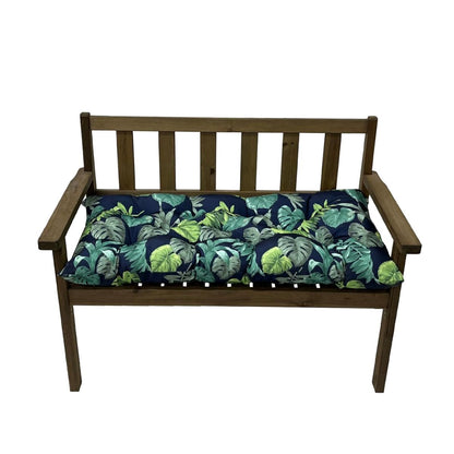 LUXUCURE Waterproof Garden Bench Cushion, 8cm Thick Outdoor Seat Pad for 2/3-Seater Benches, Indoor/Outdoor Furniture Replacement Cushion,Black,100x50cm