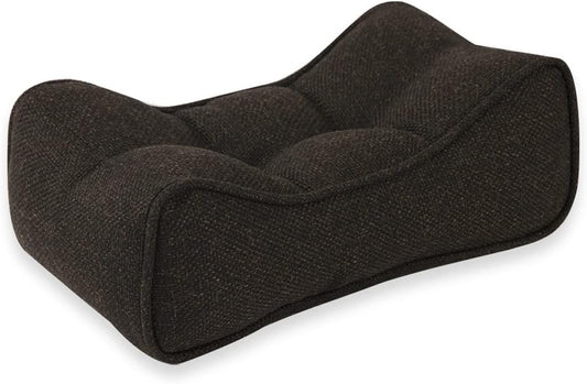 Lumbar Support Cushion Pillow,Office Chair Back Pillow High Elastic Backrest Waist Cushion,for Lower Back Pain Relief-Ergonomic Lumbar Support Cushion,Washable,Linen pillow case ( Color : Black )