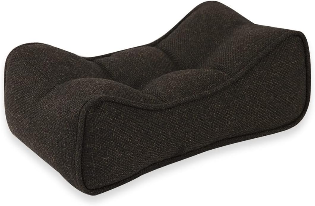 Lumbar Support Cushion Pillow,Office Chair Back Pillow High Elastic Backrest Waist Cushion,for Lower Back Pain Relief-Ergonomic Lumbar Support Cushion,Washable,Linen pillow case ( Color : Black )