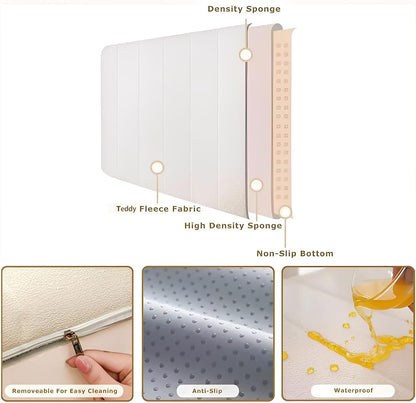 LUXUCURE Custom Bay Window Seat Cushion and Bench Cushions for Indoor Furniture, Piano Bench, Storage Bench, Removable Cover - Anti-Cat Scratch, Splash-Proof, Non Slip Bottom, Thickness 1.8 Inches