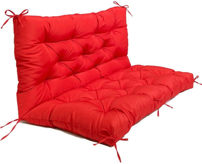 LUXUCURE Outdoor Swing Cushions with Backrest,Replacement Cushions for Patio Porch Garden Swing Chair,Waterproof Cushions For Outdoor Furniture Bench,2 or 3 Person Seat Cushions,39.4x39.4in