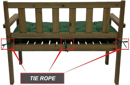 LUXUCURE Waterproof Garden Bench Cushion, 8cm Thick Outdoor Seat Pad for 2/3-Seater Benches, Indoor/Outdoor Furniture Replacement Cushion,Black,100x50cm