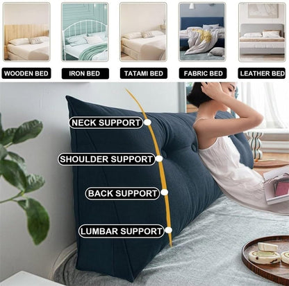 Custom Large Headboard Pillow, Triangular Wedge Bed Rest Reading Bolster Pillow, Bed-Backrest Positioning Support Long Pillow for Daybed Bed Bay Window Tatami Sofa