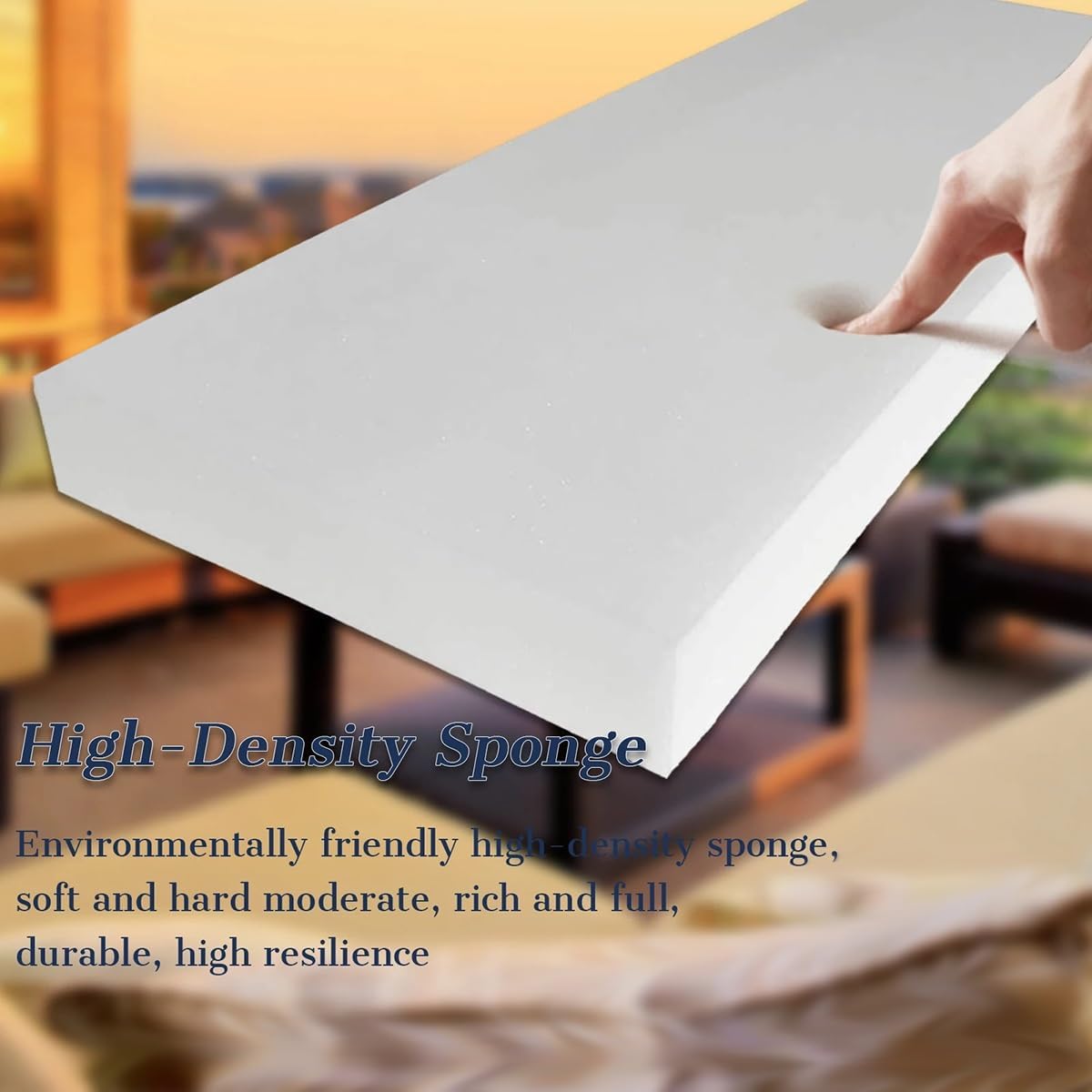 LUXUCURE Cut-to-Size Foam, Custom High & Medium Density Upholstery Foam Replacement Cushion for Bench, Chairs and Couch, Window Seat Cushion Repair & DIY Projects, Thickness 3CM