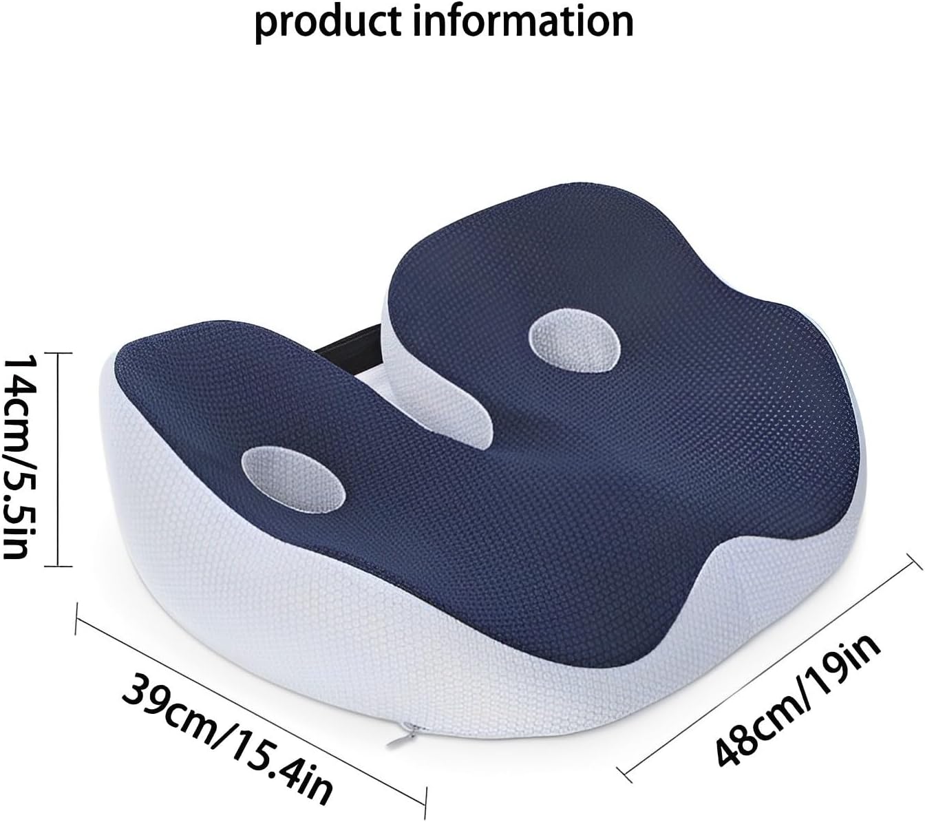Seat Cushion, Socket Seat Cushion for Sit Bone and Back Pain Relief, Butt, Tailbone, Hip, Hamstring, Posture Support - Memory Foam Comfort Ischial Tuberosity Pillow (Color : Blue)