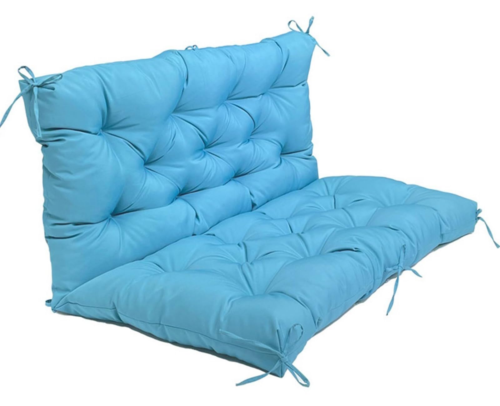 LUXUCURE Outdoor Swing Cushions with Backrest,Replacement Cushions for Patio Porch Garden Swing Chair,Waterproof Cushions For Outdoor Furniture Bench,2 or 3 Person Seat Cushions,39.4x39.4in