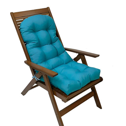 LUXUCURE Garden Chair Cushion - Waterproof, Fade-resistant, High Back Seat Pad for Indoor/Outdoor Patio Rocking Chair, Rattan Chair, Dark green