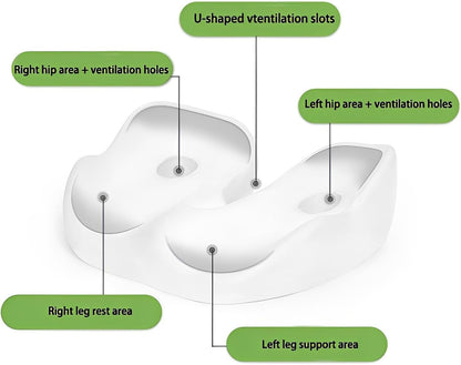 Seat Cushion, Socket Seat Cushion for Sit Bone and Back Pain Relief, Butt, Tailbone, Hip, Hamstring, Posture Support - Memory Foam Comfort Ischial Tuberosity Pillow (Color : Blue)