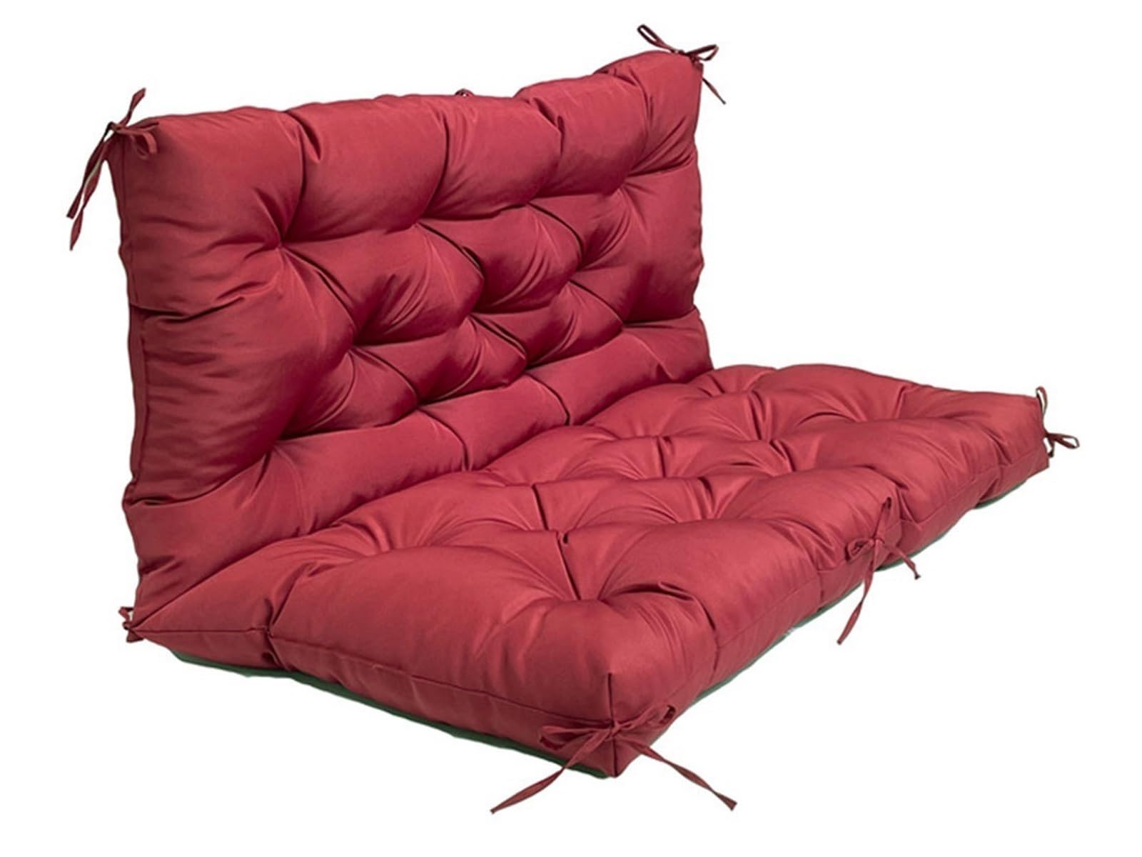 LUXUCURE Outdoor Swing Cushions with Backrest,Replacement Cushions for Patio Porch Garden Swing Chair,Waterproof Cushions For Outdoor Furniture Bench,2 or 3 Person Seat Cushions,39.4x39.4in