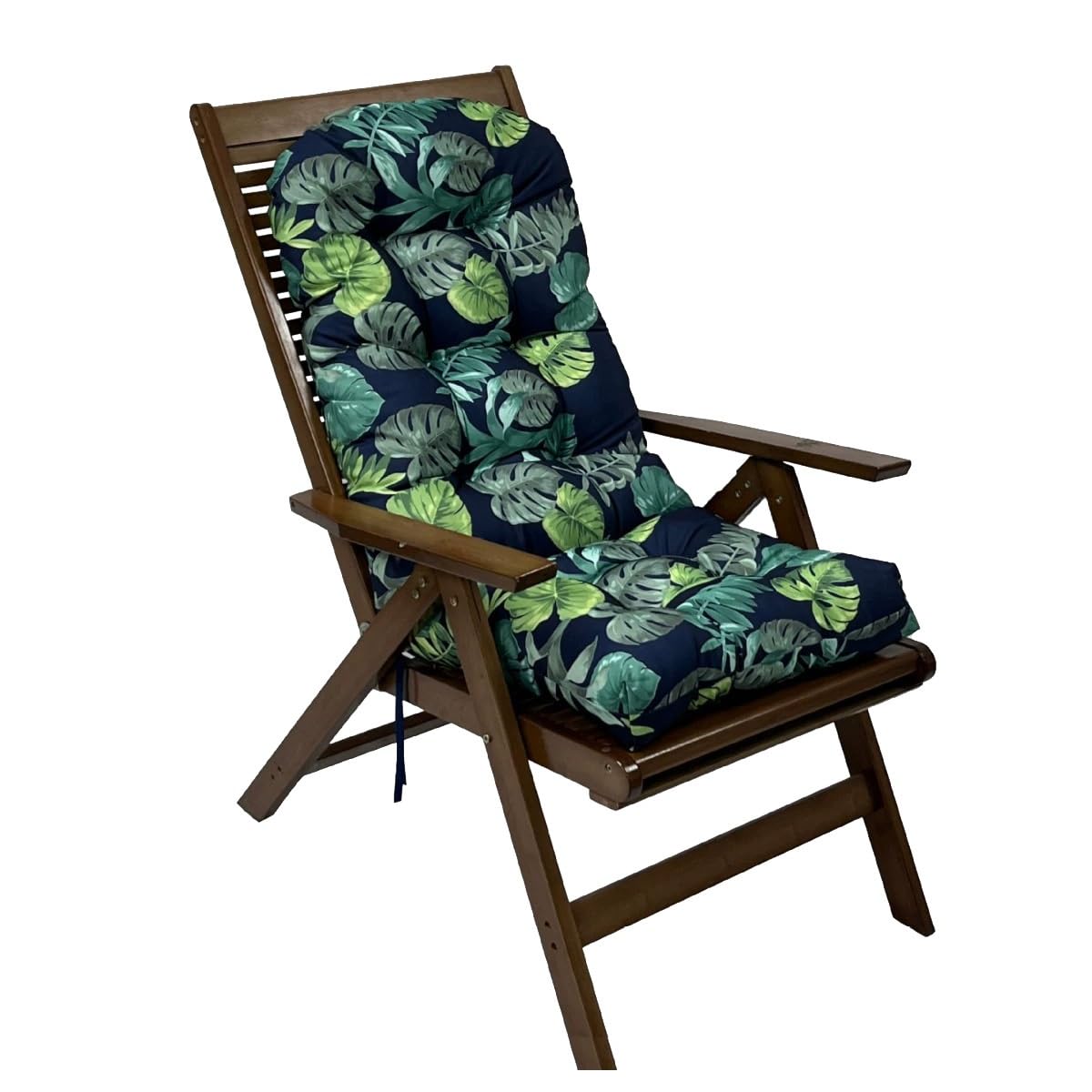 LUXUCURE Garden Chair Cushion - Waterproof, Fade-resistant, High Back Seat Pad for Indoor/Outdoor Patio Rocking Chair, Rattan Chair, Dark green