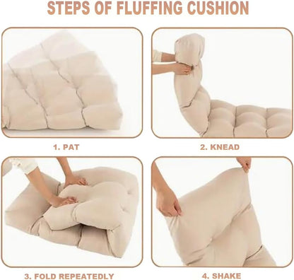 Custom Bench Cushion, Window Seat Cushion, Indoor & Outdoor Waterproof Tufted Soft Replacement Seat Cushion with Non-Slip Bottom for Patio Garden Pallet Bench & Swing Seat Furniture