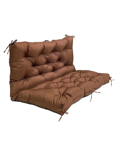 LUXUCURE Outdoor Swing Cushions with Backrest,Replacement Cushions for Patio Porch Garden Swing Chair,Waterproof Cushions For Outdoor Furniture Bench,2 or 3 Person Seat Cushions,39.4x39.4in