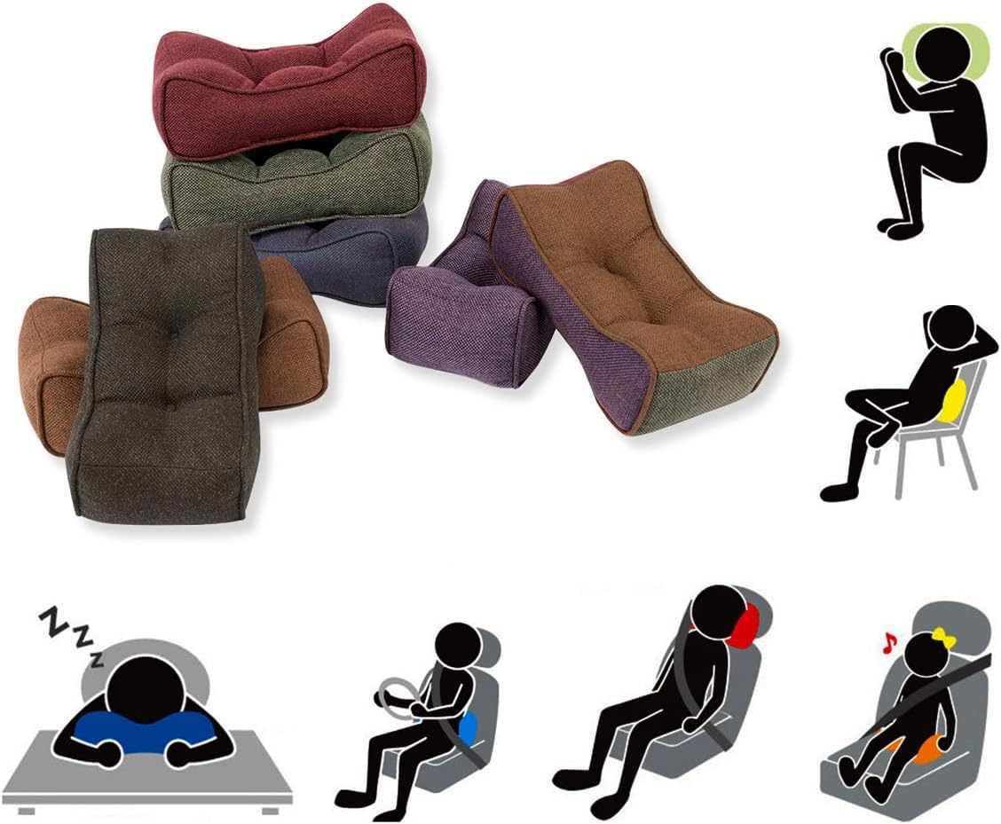 Lumbar Support Cushion Pillow,Office Chair Back Pillow High Elastic Backrest Waist Cushion,for Lower Back Pain Relief-Ergonomic Lumbar Support Cushion,Washable,Linen pillow case ( Color : Black )