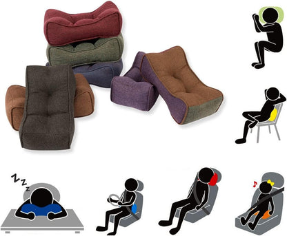 Lumbar Support Cushion Pillow,Office Chair Back Pillow High Elastic Backrest Waist Cushion,for Lower Back Pain Relief-Ergonomic Lumbar Support Cushion,Washable,Linen pillow case ( Color : Black )