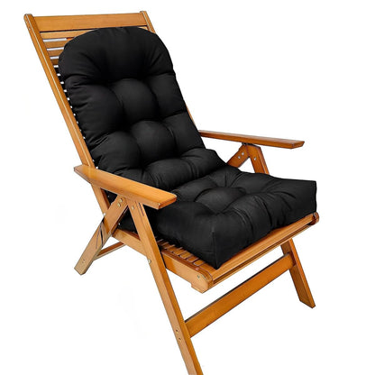 LUXUCURE Garden Chair Cushion - Waterproof, Fade-resistant, High Back Seat Pad for Indoor/Outdoor Patio Rocking Chair, Rattan Chair, Dark green