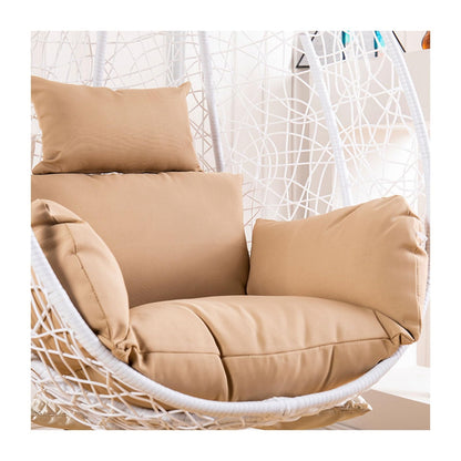 Egg Chair Cushion, Waterproof Egg Chair Cushion Replacement, Thick Hanging Egg Swing Chair Cushion Basket Chair Seat Cushion with Headrest, Soft Hammock Chair Cushions, for Indoor and Outdoor Patio(Pu