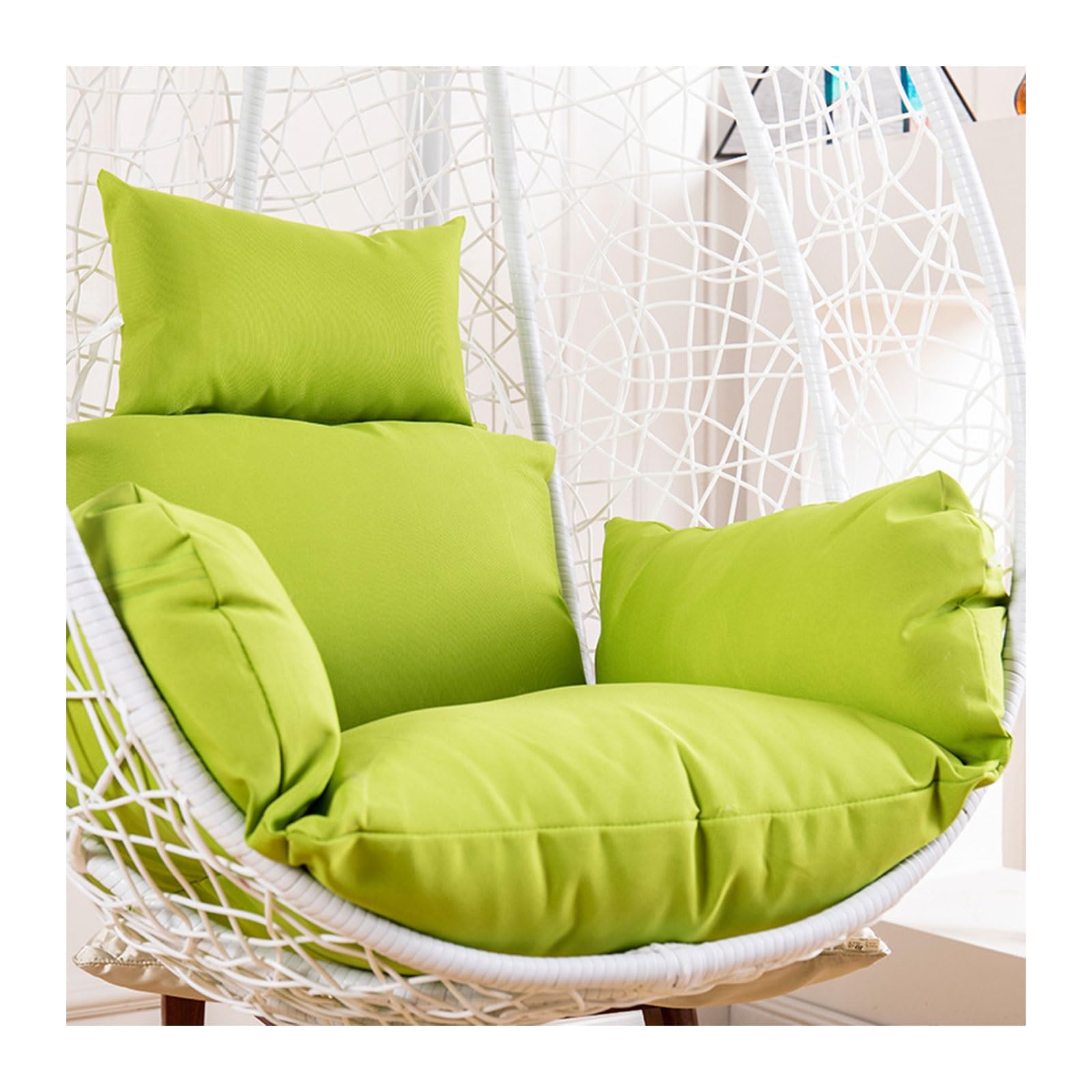 Egg Chair Cushion, Waterproof Egg Chair Cushion Replacement, Thick Hanging Egg Swing Chair Cushion Basket Chair Seat Cushion with Headrest, Soft Hammock Chair Cushions, for Indoor and Outdoor Patio(Pu