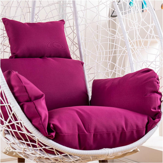 Egg Chair Cushion, Waterproof Egg Chair Cushion Replacement, Thick Hanging Egg Swing Chair Cushion Basket Chair Seat Cushion with Headrest, Soft Hammock Chair Cushions, for Indoor and Outdoor Patio(Pu