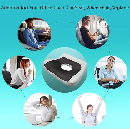 Memory Seat Cushion for Computer Chair,Relief of Sciatica/Hip/Tailbone Pain When Sitting in Office Or Home Chairs, for Office Chair, Gaming Chair and Car Seat Upgrade/wheelchairs