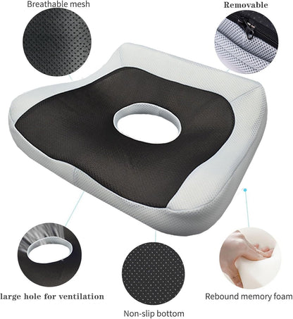 Memory Seat Cushion for Computer Chair,Relief of Sciatica/Hip/Tailbone Pain When Sitting in Office Or Home Chairs, for Office Chair, Gaming Chair and Car Seat Upgrade/wheelchairs