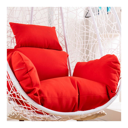 Egg Chair Cushion, Waterproof Egg Chair Cushion Replacement, Thick Hanging Egg Swing Chair Cushion Basket Chair Seat Cushion with Headrest, Soft Hammock Chair Cushions, for Indoor and Outdoor Patio(Pu