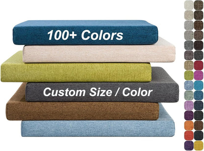 LUXUCURE Custom Size Bench Cushion,Bay Window Seat Cushion,Non-Slip Washable Bench Cushion Pads,Furniture Cushions for Sofa Chaise Longue or Outdoor Patio Garden Swing Chair