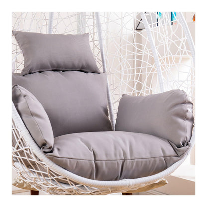 Egg Chair Cushion, Waterproof Egg Chair Cushion Replacement, Thick Hanging Egg Swing Chair Cushion Basket Chair Seat Cushion with Headrest, Soft Hammock Chair Cushions, for Indoor and Outdoor Patio(Pu