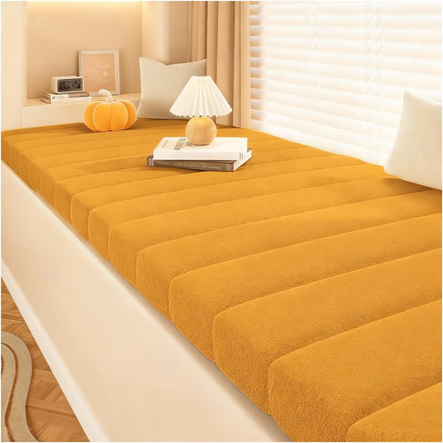 LUXUCURE Custom Bay Window Seat Cushion and Bench Cushions for Indoor Furniture, Piano Bench, Storage Bench, Removable Cover - Anti-Cat Scratch, Splash-Proof, Non Slip Bottom, Thickness 1.8 Inches