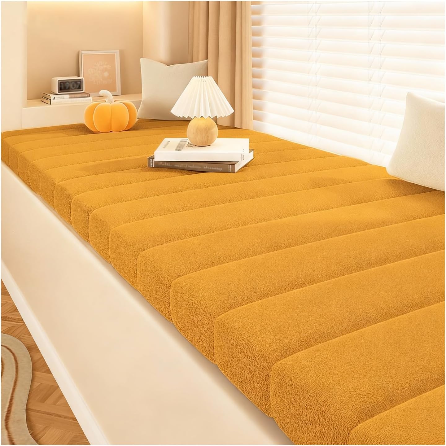 LUXUCURE Custom Bay Window Seat Cushion and Bench Cushions for Indoor Furniture, Piano Bench, Storage Bench, Removable Cover - Anti-Cat Scratch, Splash-Proof, Non Slip Bottom, Thickness 1.8 Inches